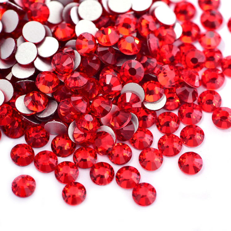 Light siam flat back rhinestones 