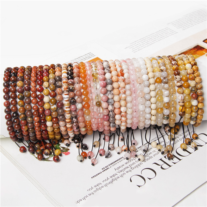 4mm natural stone beads bracelet