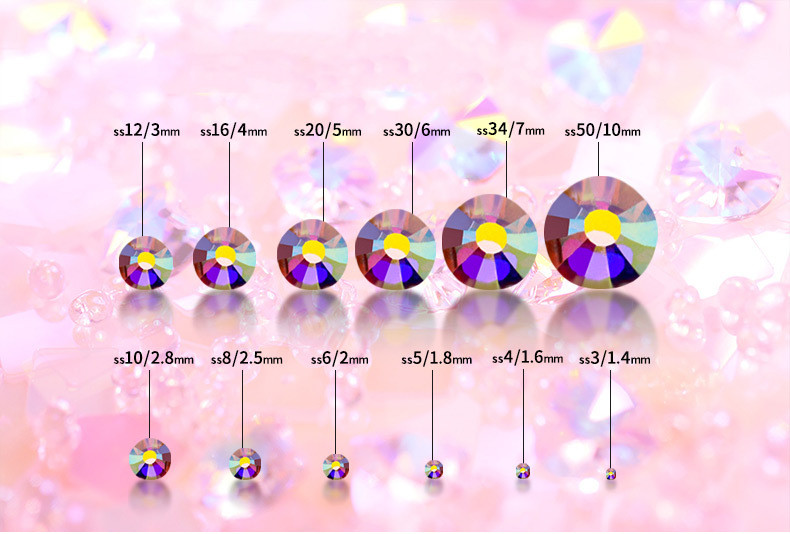 rhinestones  sizes